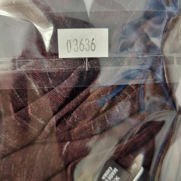 RXB Ruffle Top Womens XS Burgundy Heathered Stretches Flutter Sleeves - Picture 11 of 11